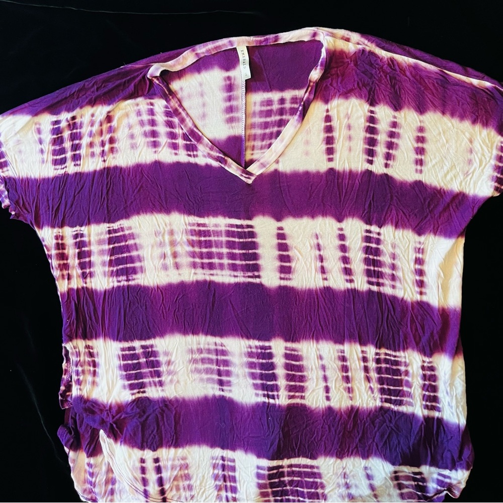 Purple/White Tie Dye Top